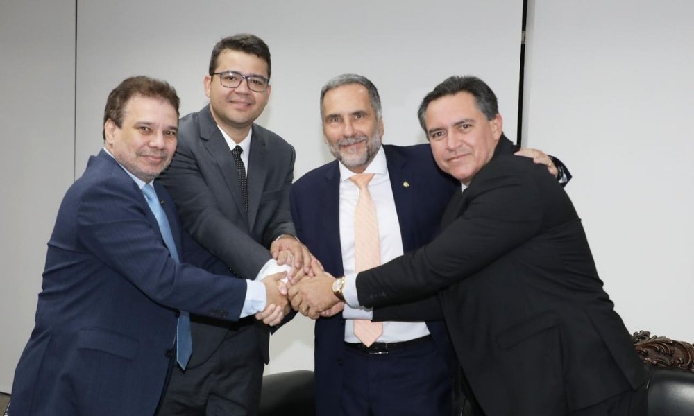 Ministro Wellington Lima e Silva, Chico Lucas, Mário Sarrubbo e Jean Nunes, presidente do Consesp